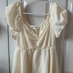 Pink Rose Ivory Lace Trim Top